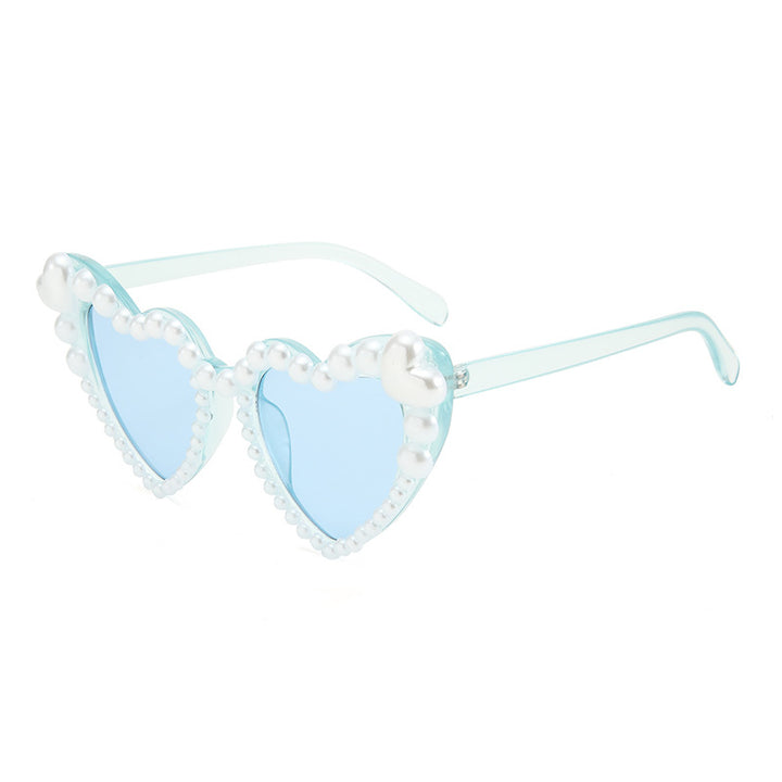 Heart-Shaped Pearl Accented Sunglasses