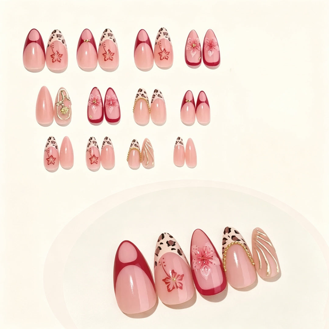 Floral Design Acrylic Nail Set Bowlift