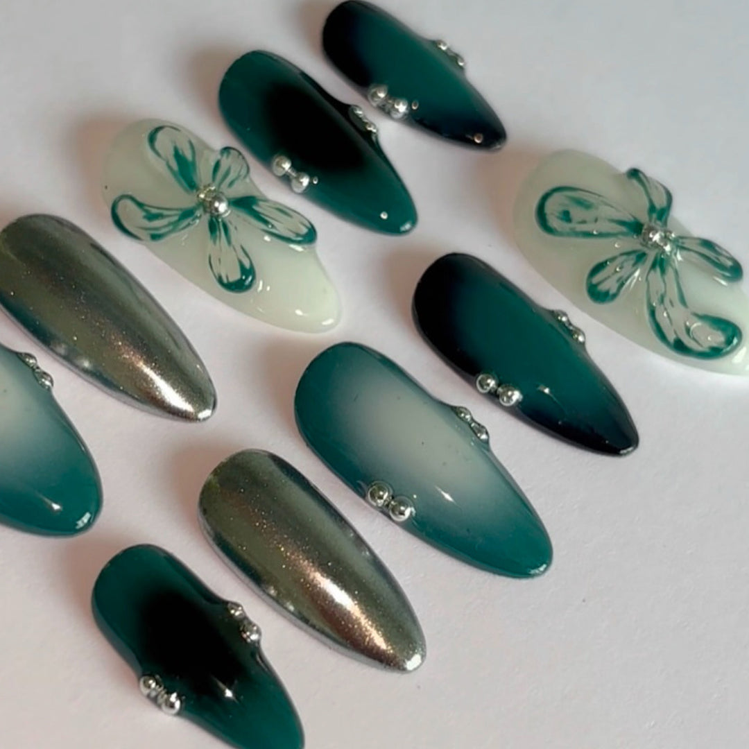 Premium Artistic Press-On Nail Set Bowlift