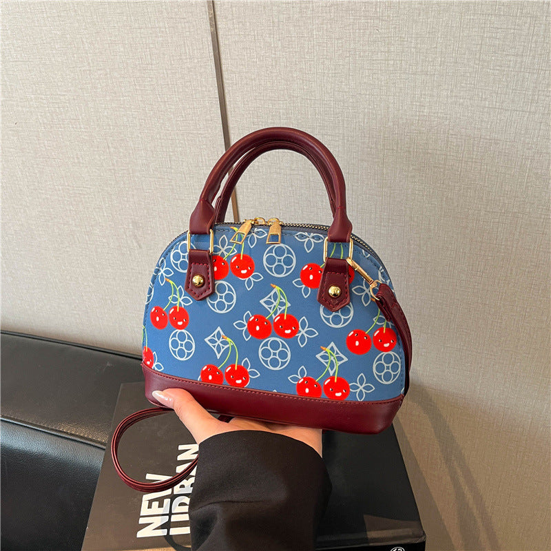 WoEmbroidered Cherry Pattern Handbag Bowlift