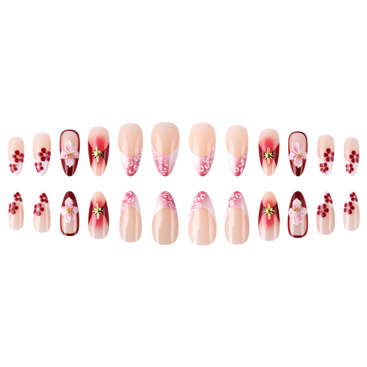 Artistic 3D Floral Sculpted Press-On Nails Bowlift