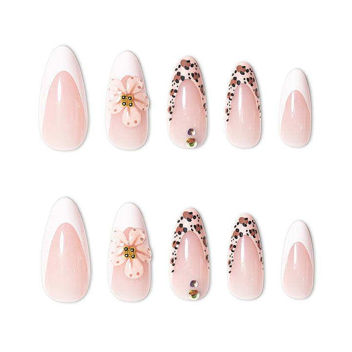 Elegant Floral Decor Press-On Nail Extensions Bowlift