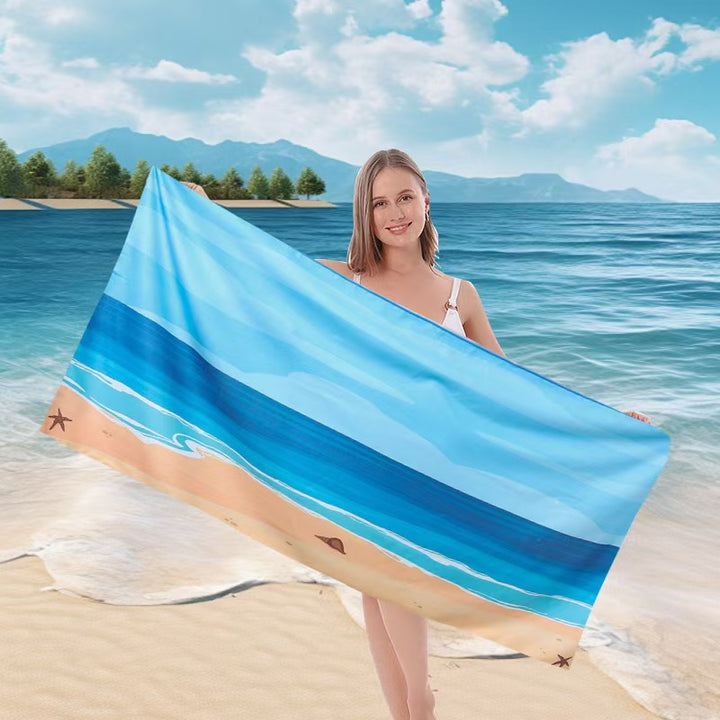 Ladies beach towel with maritime stripe pattern Bowlift