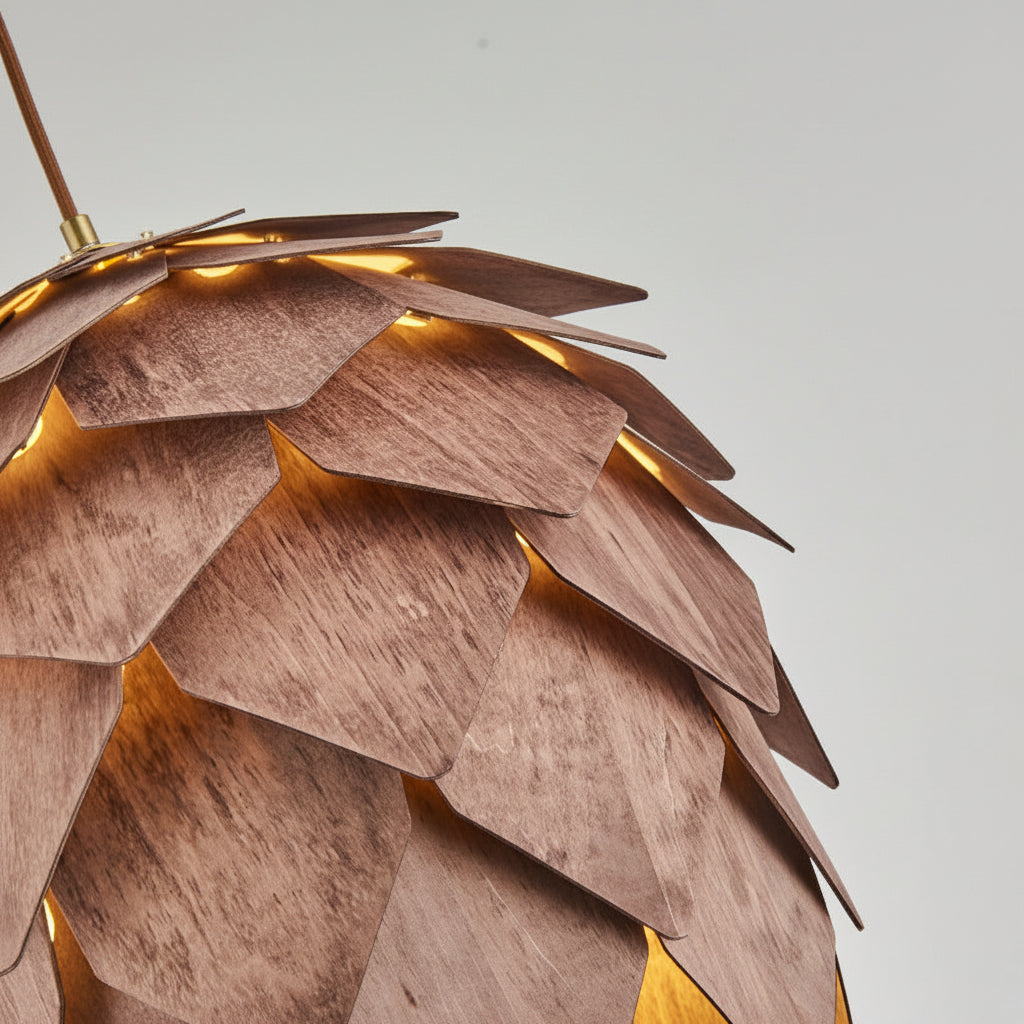 Solid Wood Pinecone Chandelier Wabi-Sabi Style