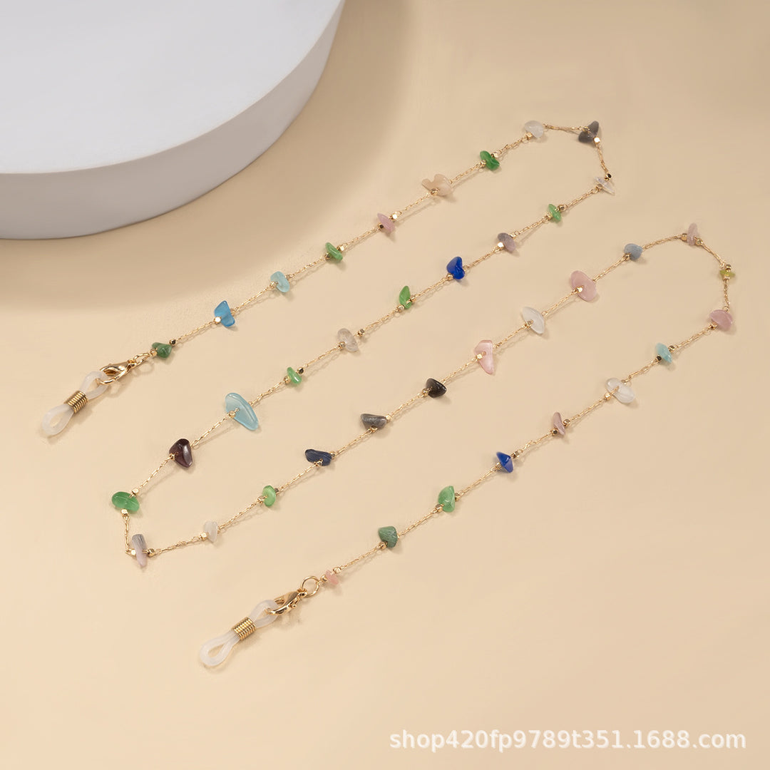 Multi-Color Stone Chain Necklace Bowlift