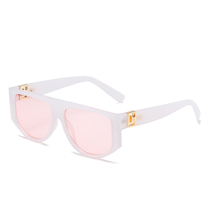 Oversized Shield Sunglasses with Metallic Accents Bowlift