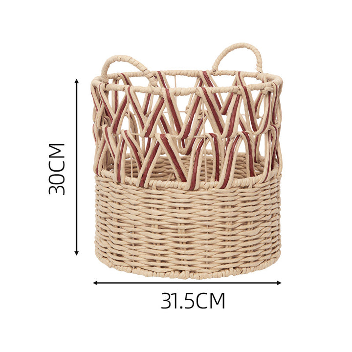 Braided storage basket with elegant accents