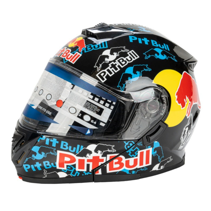 Full-Face Racing Helmet with Graphic Design Bowlift