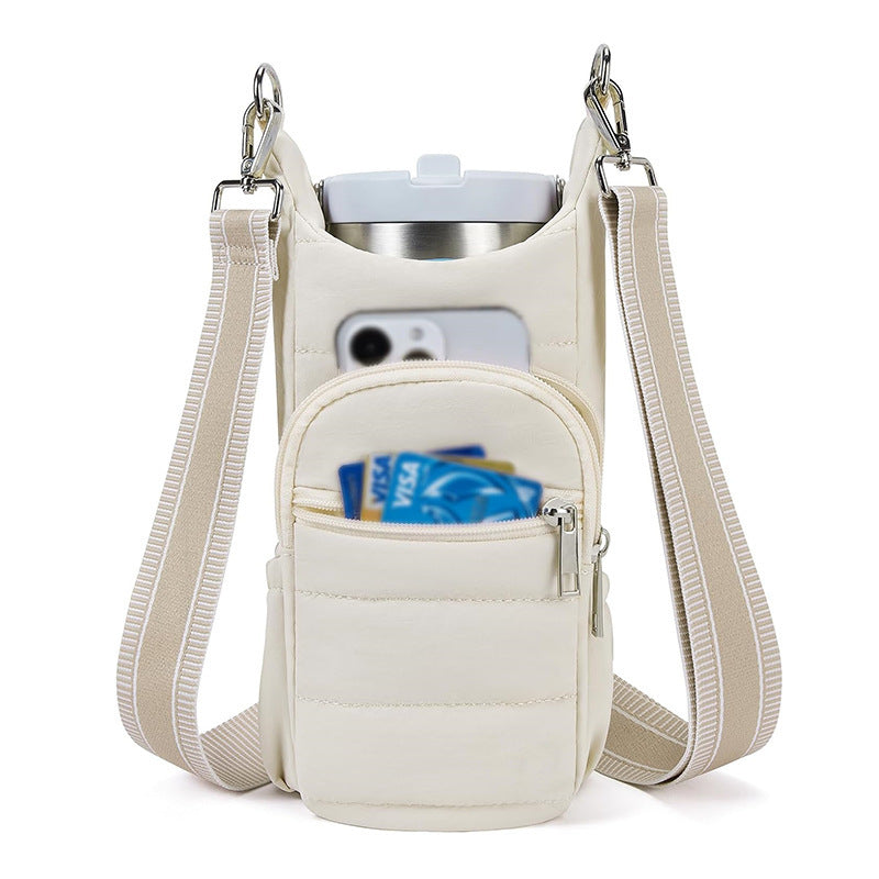 Practical shoulder bag with insulated drink holder Bowlift