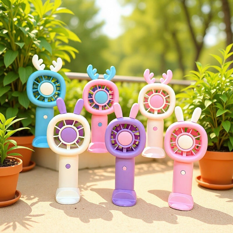 Unisex Creative Hand Fan with Animal Antennas Bowlift