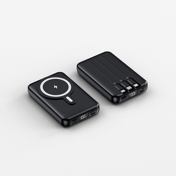 Portable power bank with wireless charging function and digital display Bowlift