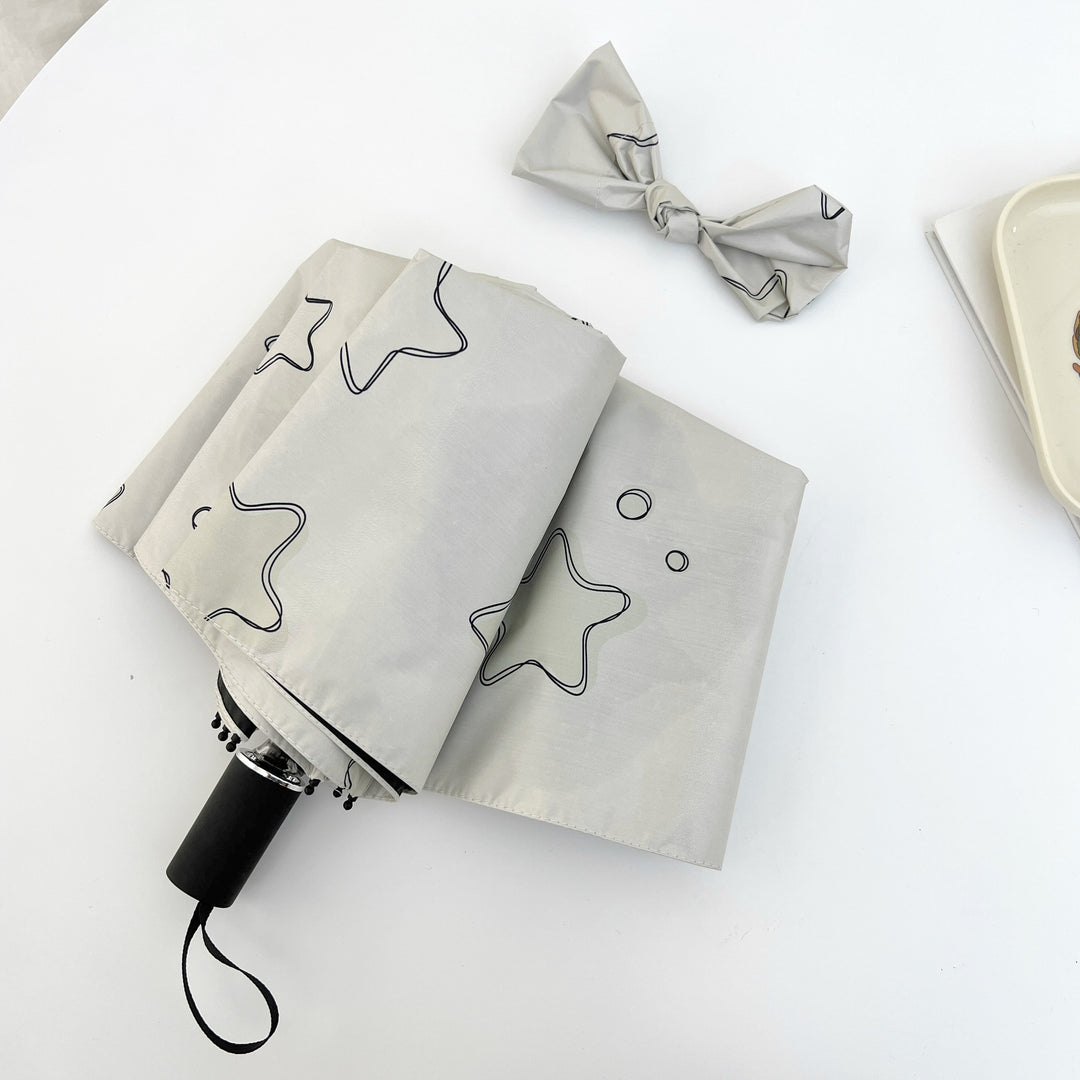 Ladies Automatic Folding Umbrella with Creative Pattern Bowlift