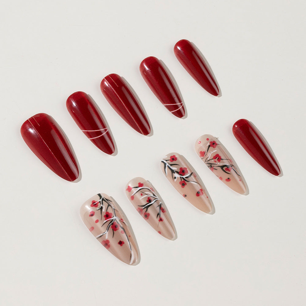 Artistic Cherry Blossom Press-On Nail Set Bowlift 1788157506