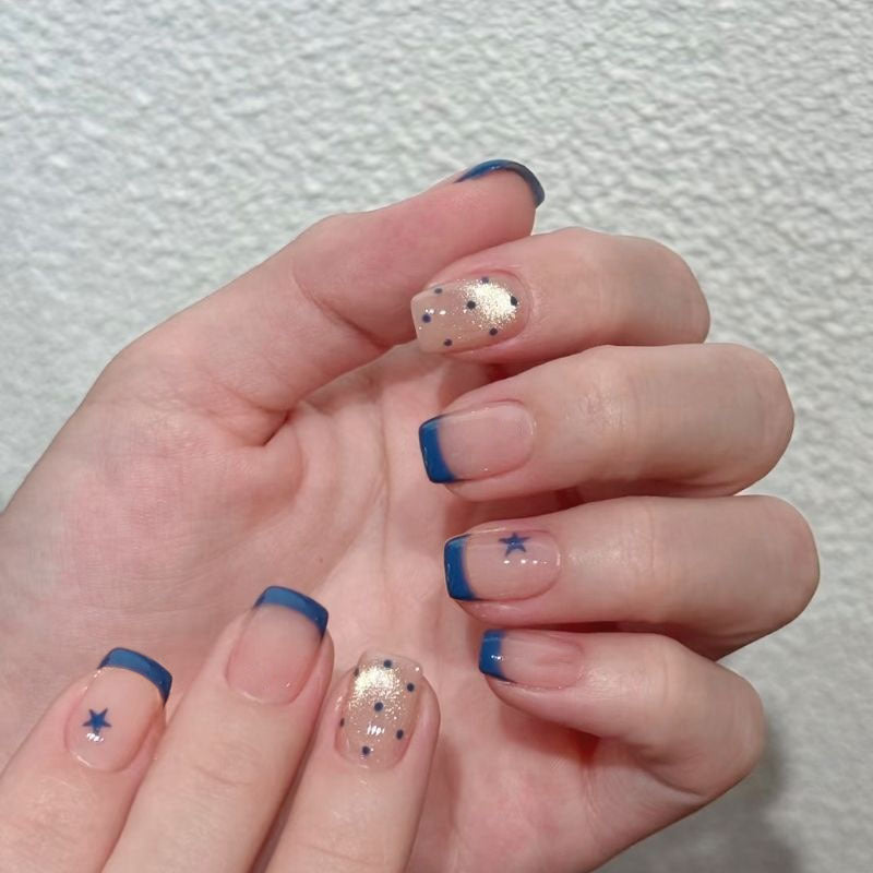 Elegant French Tip Press-On Nail Set Bowlift