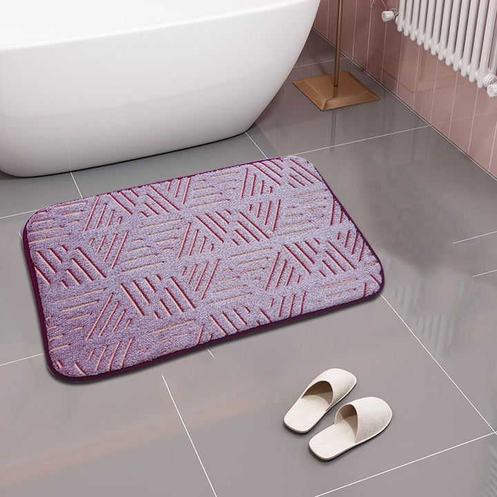 Star-Patterned Plush Bath Mat Bowlift