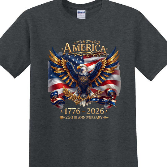 Unisex nan patriotic anniversary eagle graphic crewneck tee with flag print Bowlift