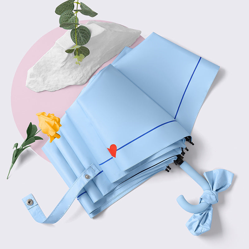 Ladies elegant folding umbrella with heart-shaped design Bowlift