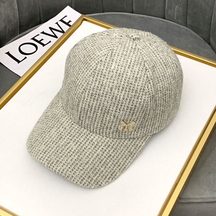 Women's Textured Knit Baseball Cap Bowlift