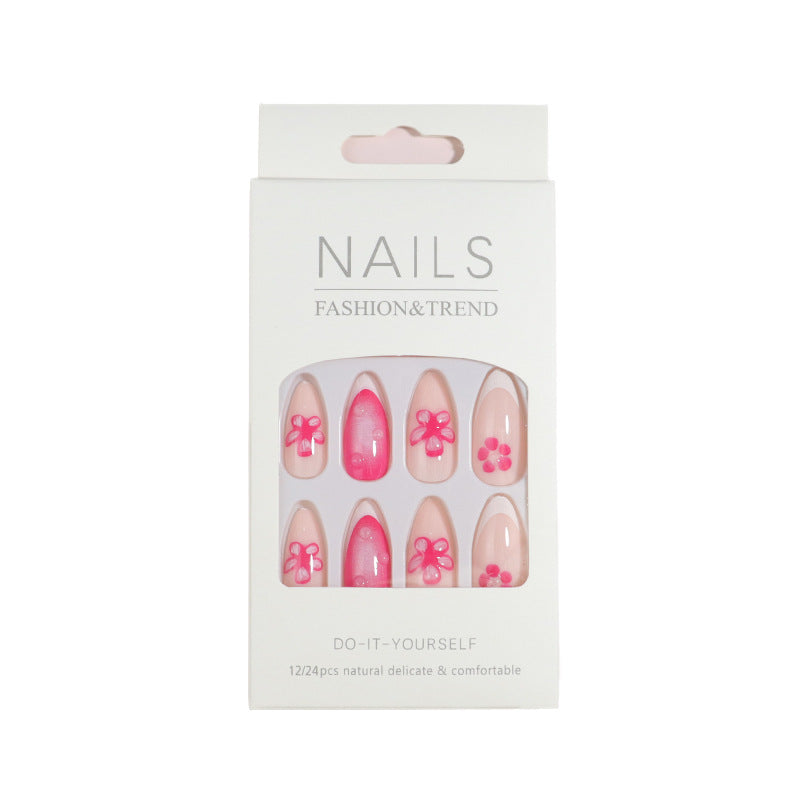 Premium Press-On Nail Set with Decorative Accents Bowlift