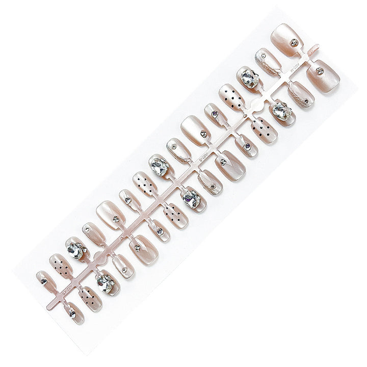 Premium Rhinestone-Decorated Press-On Nail Set Bowlift