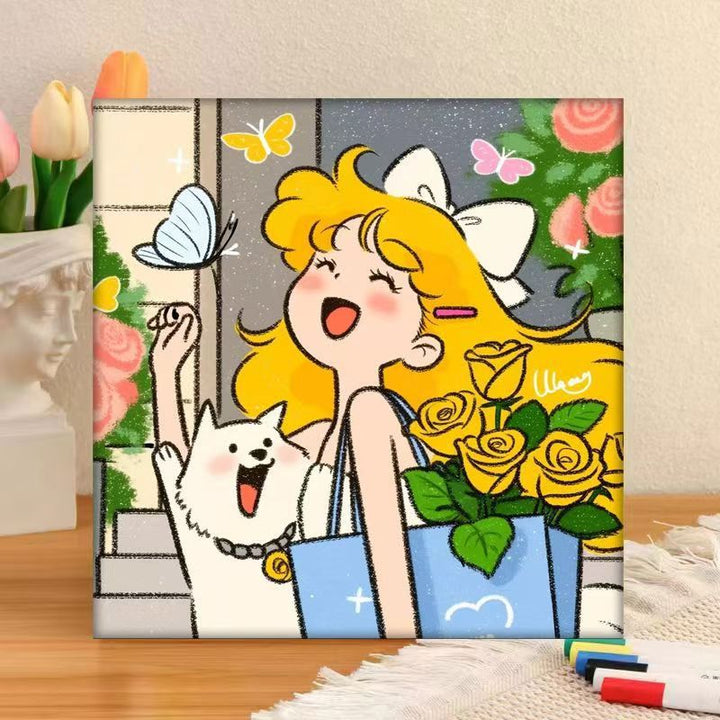 Whimsical Character Art Canvas Print Bowlift