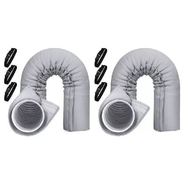 Unisex One Size Insulated Accordion Style Portable Air Conditioner Exhaust Hose Extension with Protective Sleeve and Snap Button Clips Bowlift