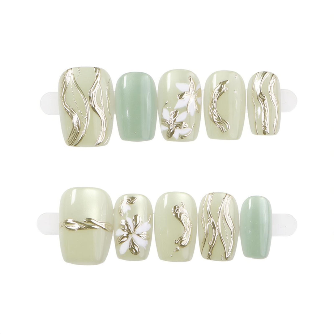 Elegant Decorative Press-On Nail Set Bowlift