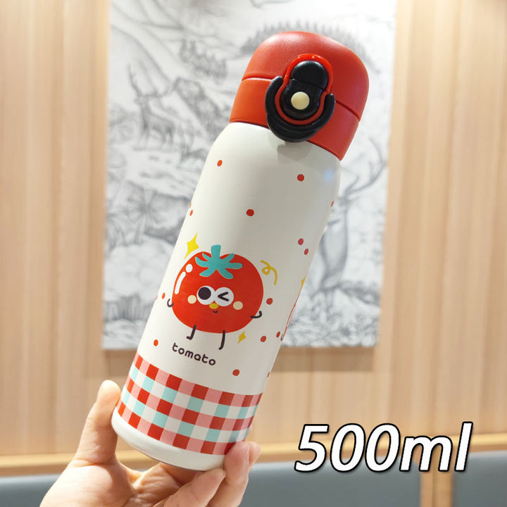 Women's playful stainless steel drinking bottle with integrated safety closure Bowlift
