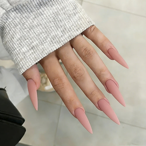 Matte Stiletto Nail Extensions Bowlift