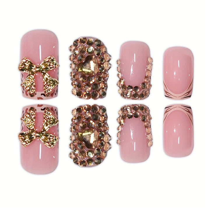 Decorative Crystal Embellished Press-On Nails Bowlift
