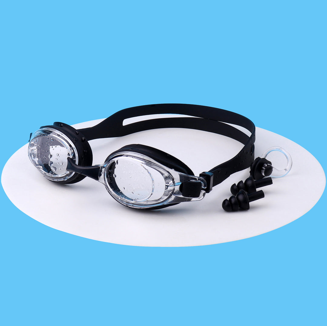 Swimming goggles with integrated ear protection and anti-fog Bowlift