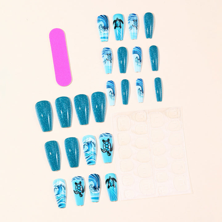 Artistic Ocean-Inspired Nail Art Extensions Bowlift