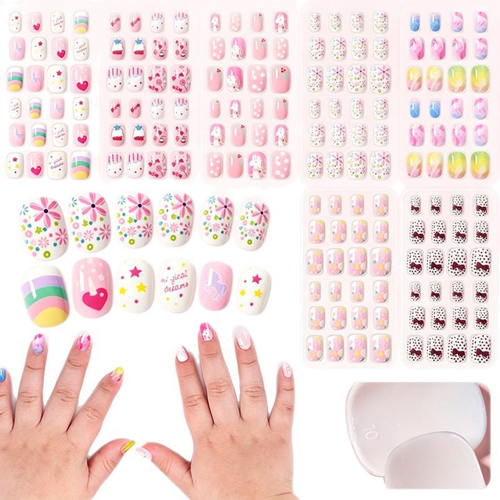 Creative Cartoon-Themed Press-On Nail Set Bowlift