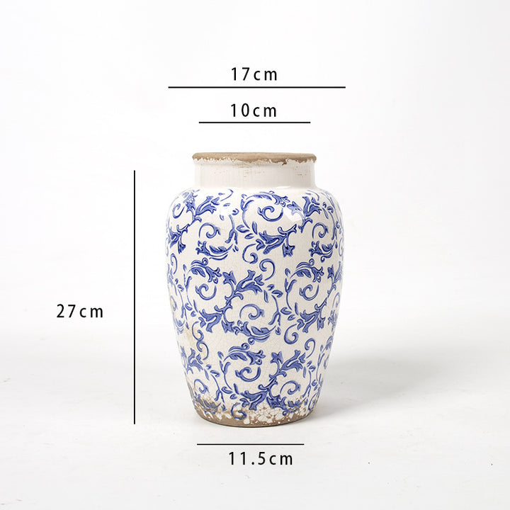 Floral Ceramic Vase with Artistic Design Bowlift