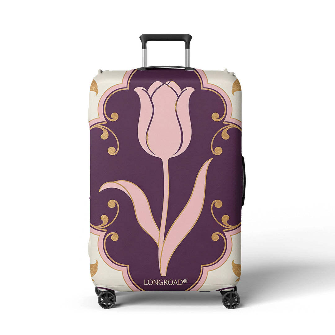 Women’s suitcase cover with floral lavender pattern Bowlift