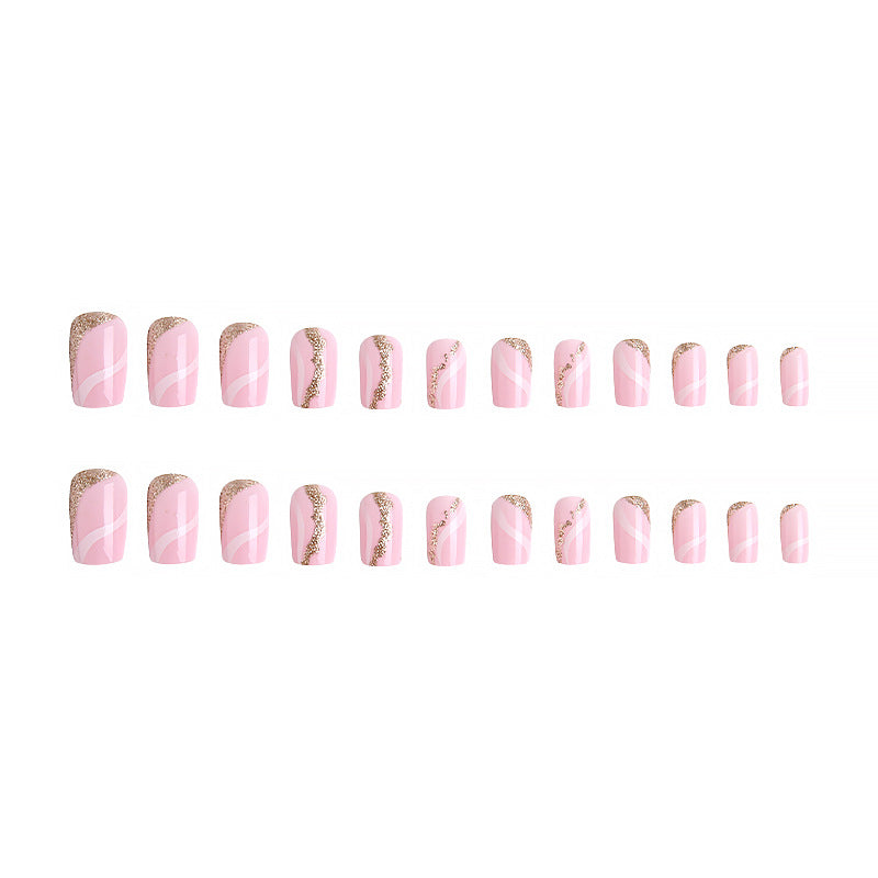 Artificial nails with elegant glitter pattern Bowlift