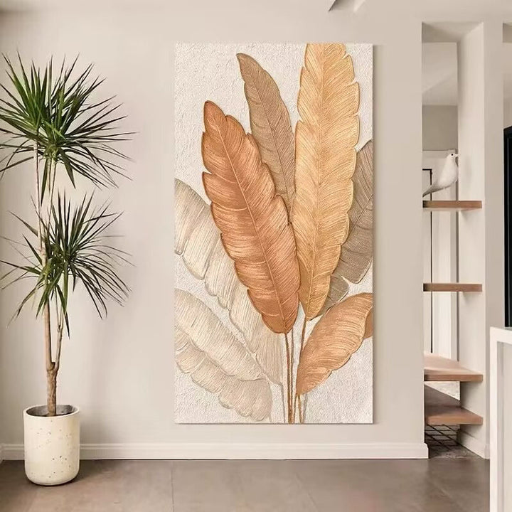 Textured Botanical Canvas Artwork