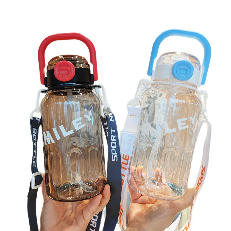 Ladies Sporty Water Bottle with Practical Carrying Strap Bowlift