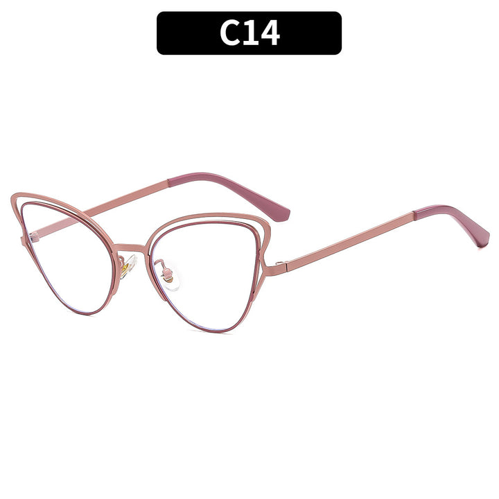Women's Cat-Eye Sunglasses with Luxurious Metal Frame and High-Quality Gradient Lenses Bowlift