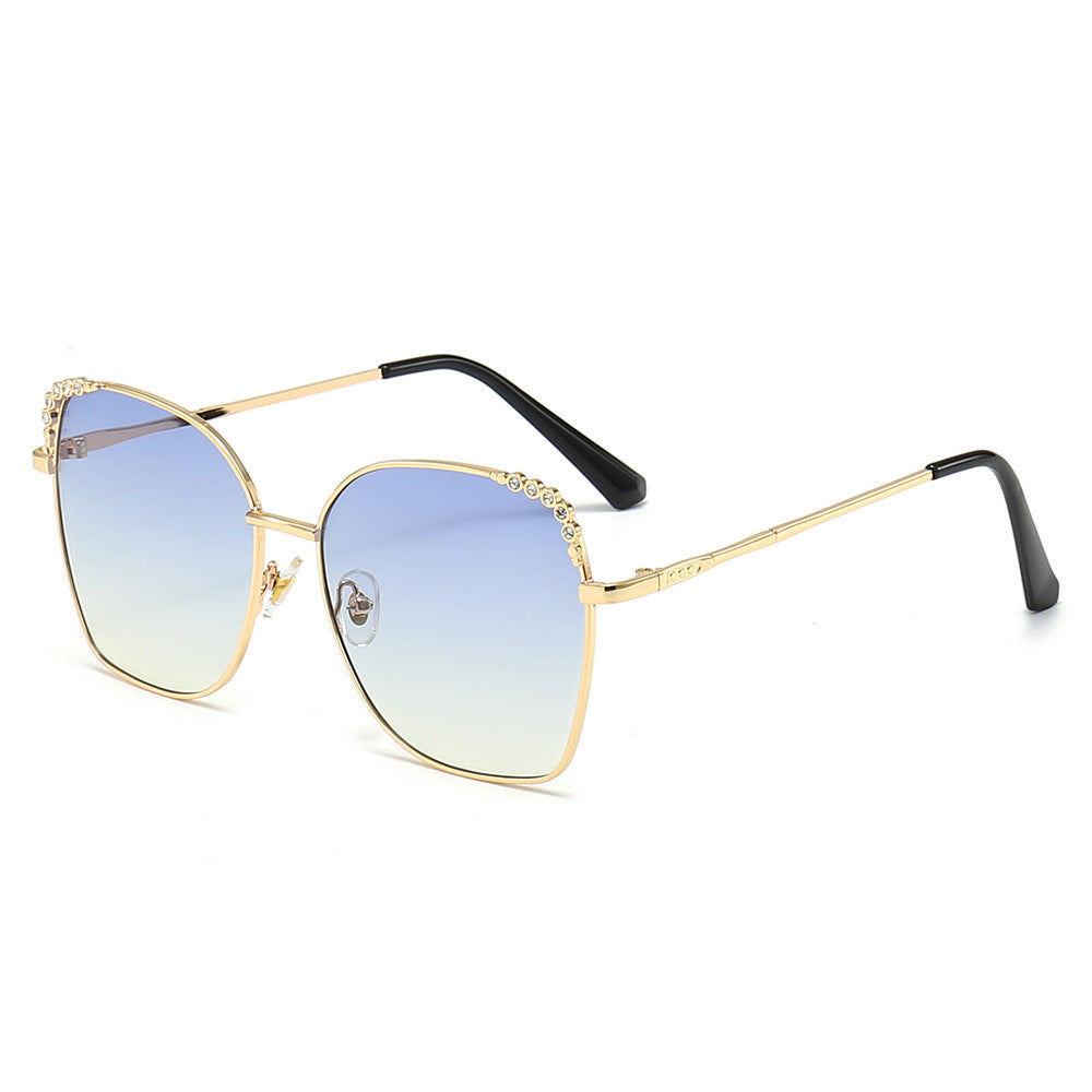 Elegant Square Sunglasses with Sparkling Accents Bowlift