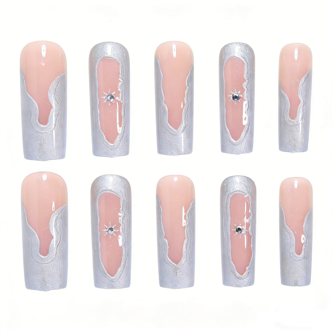 Artistic Press-On Nail Extensions Bowlift