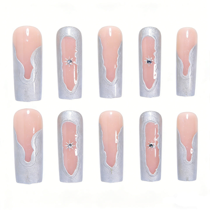 Artistic Press-On Nail Extensions Bowlift