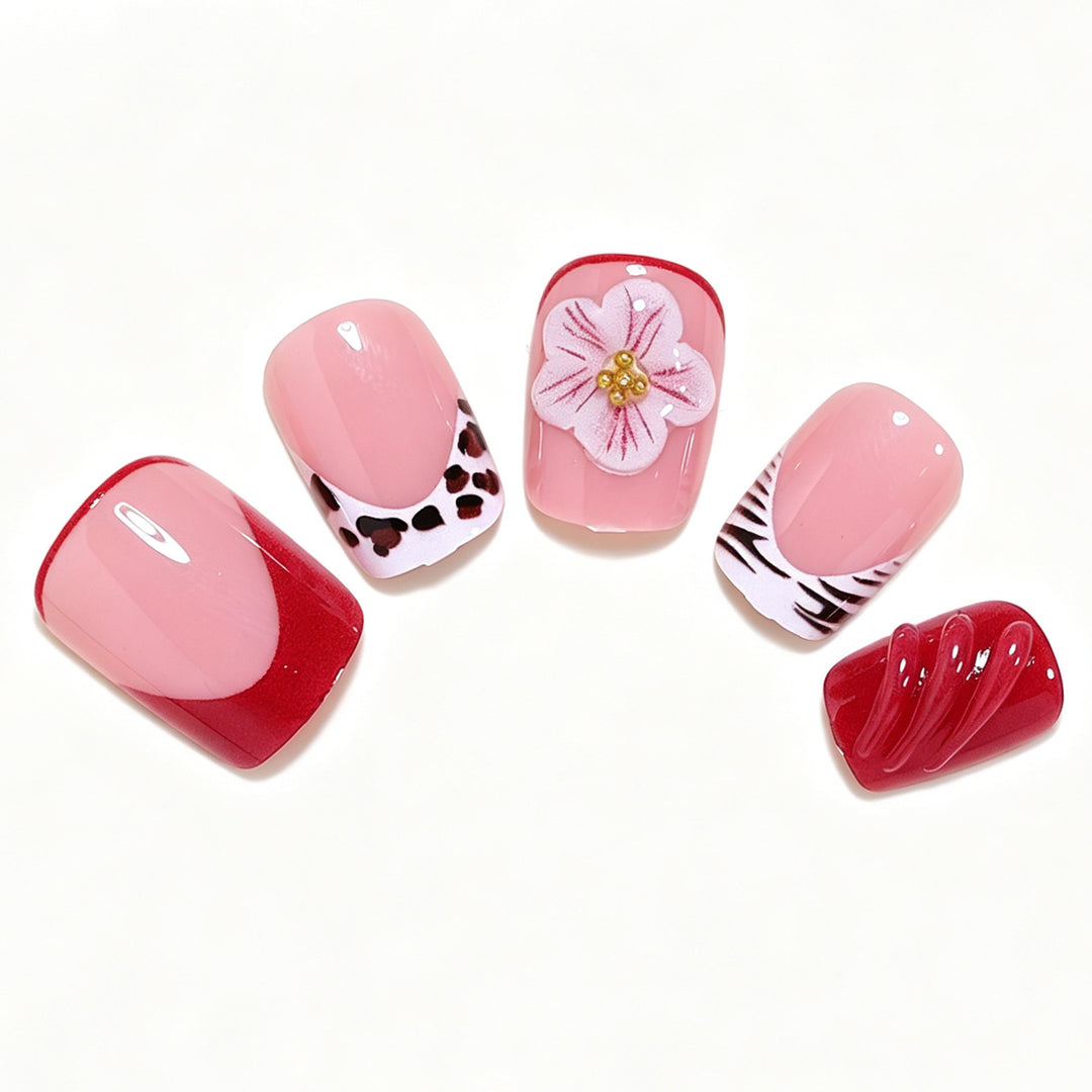Decorative Floral Press-On Nail Art Set Bowlift