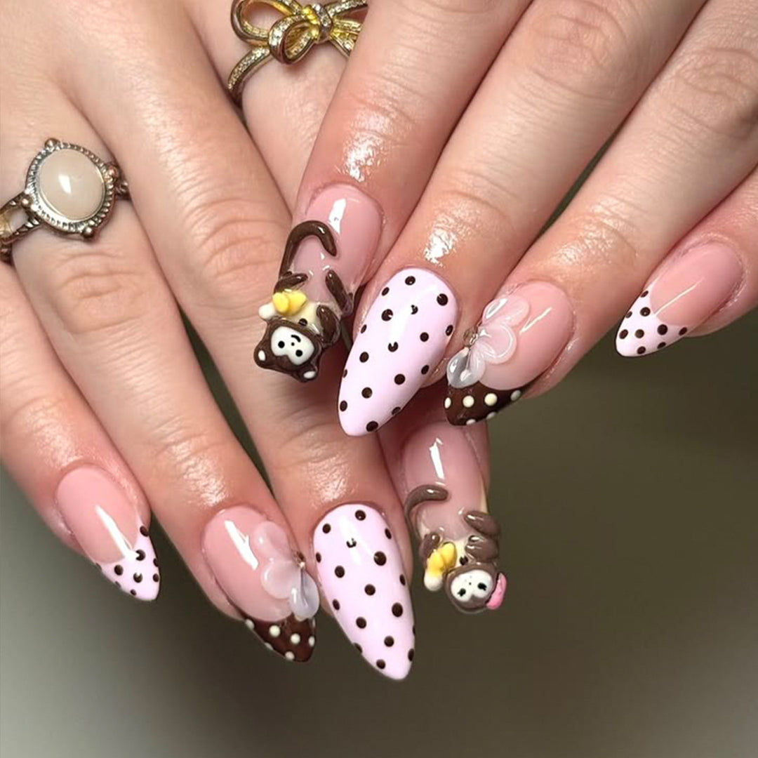 Playful 3D Monkey-Themed Nail Art Extensions Bowlift