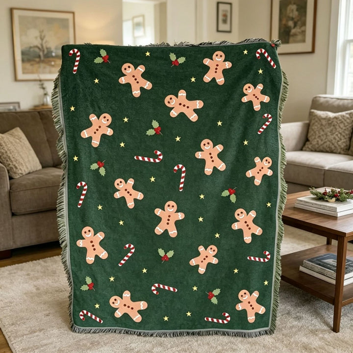 Festive Holiday Tapestry Throw Blanket