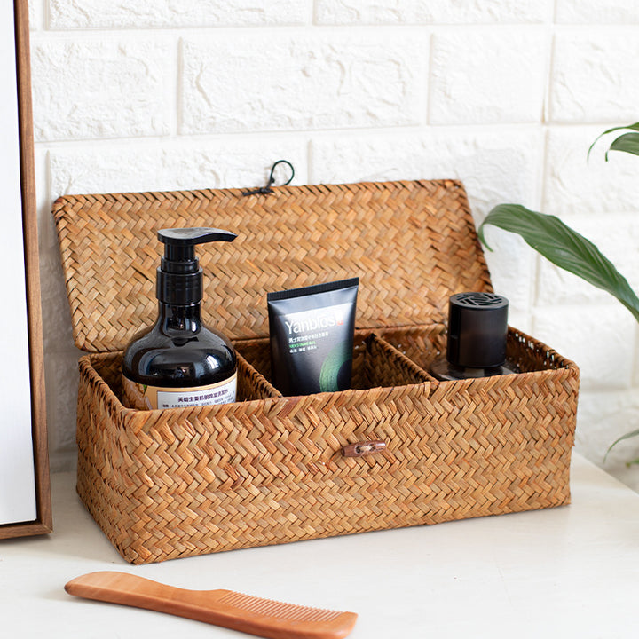 Unisex storage box made of handwoven natural material Bowlift