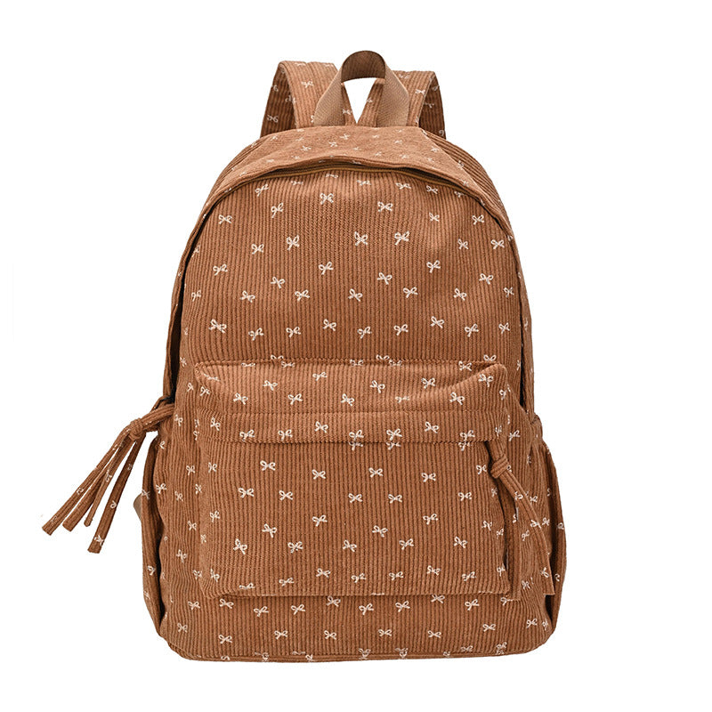 Stylish Corduroy Backpack