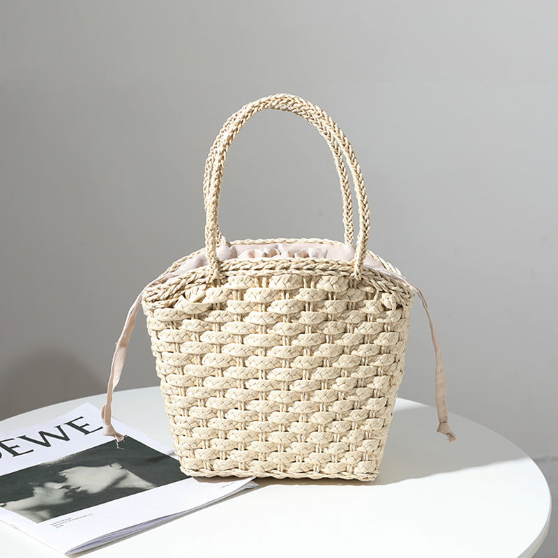 Handmade straw bag with adjustable inner lining Bowlift