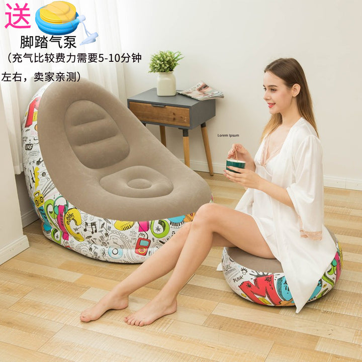 Women's Inflatable Comfort Bean Bag Chair with Footrest Bowlift