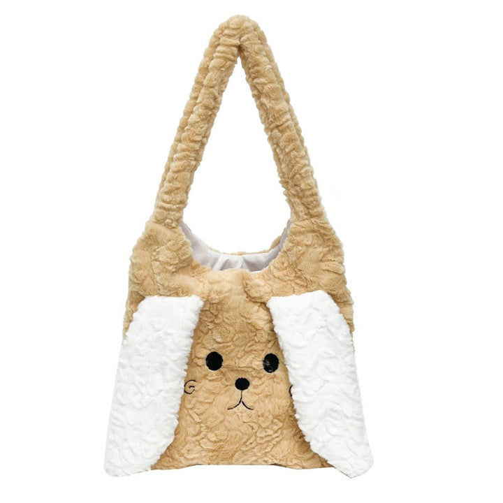 Cute Animal-Themed Plush Tote Bag Bowlift